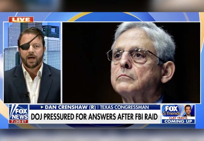 Dan Crenshaw reacts to the Mar-a-Lago raid