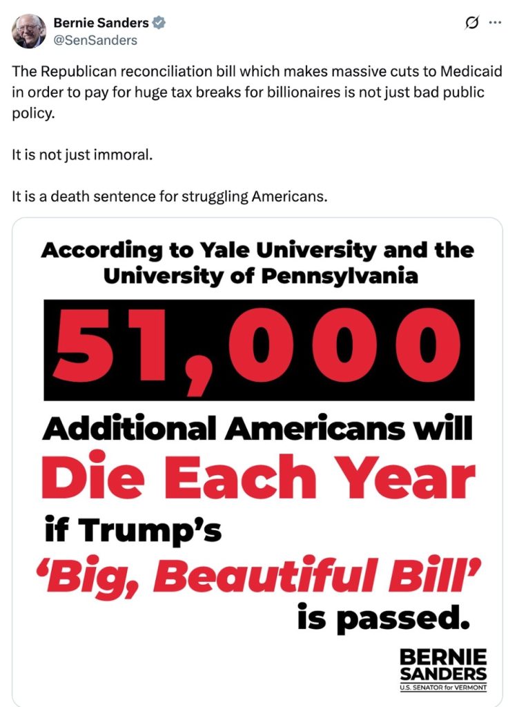 Bernie's lies about President Trump's Big Beautiful Bill